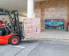 A edição 2021 da campanha Cesta Solidária Paraná, encerrada na terça-feira (06), conseguiu arrecadar mais de 200 toneladas de alimentos. Foto Gilson abreu/AEN