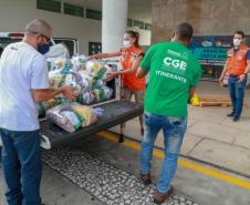 A edição 2021 da campanha Cesta Solidária Paraná, encerrada na terça-feira (06), conseguiu arrecadar mais de 200 toneladas de alimentos. Foto Gilson abreu/AEN