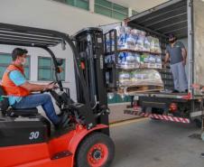 A edição 2021 da campanha Cesta Solidária Paraná, encerrada na terça-feira (06), conseguiu arrecadar mais de 200 toneladas de alimentos. Foto Gilson abreu/AEN