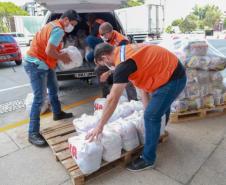 A edição 2021 da campanha Cesta Solidária Paraná, encerrada na terça-feira (06), conseguiu arrecadar mais de 200 toneladas de alimentos. Foto Gilson abreu/AEN