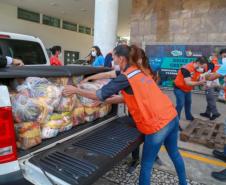 A edição 2021 da campanha Cesta Solidária Paraná, encerrada na terça-feira (06), conseguiu arrecadar mais de 200 toneladas de alimentos. Foto Gilson abreu/AEN