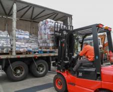 A edição 2021 da campanha Cesta Solidária Paraná, encerrada na terça-feira (06), conseguiu arrecadar mais de 200 toneladas de alimentos. Foto Gilson abreu/AEN