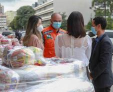 A edição 2021 da campanha Cesta Solidária Paraná, encerrada na terça-feira (06), conseguiu arrecadar mais de 200 toneladas de alimentos. Foto Gilson abreu/AEN