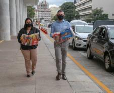 A edição 2021 da campanha Cesta Solidária Paraná, encerrada na terça-feira (06), conseguiu arrecadar mais de 200 toneladas de alimentos. Foto Gilson abreu/AEN