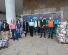 A edição 2021 da campanha Cesta Solidária Paraná, encerrada na terça-feira (06), conseguiu arrecadar mais de 200 toneladas de alimentos. Foto Gilson abreu/AEN